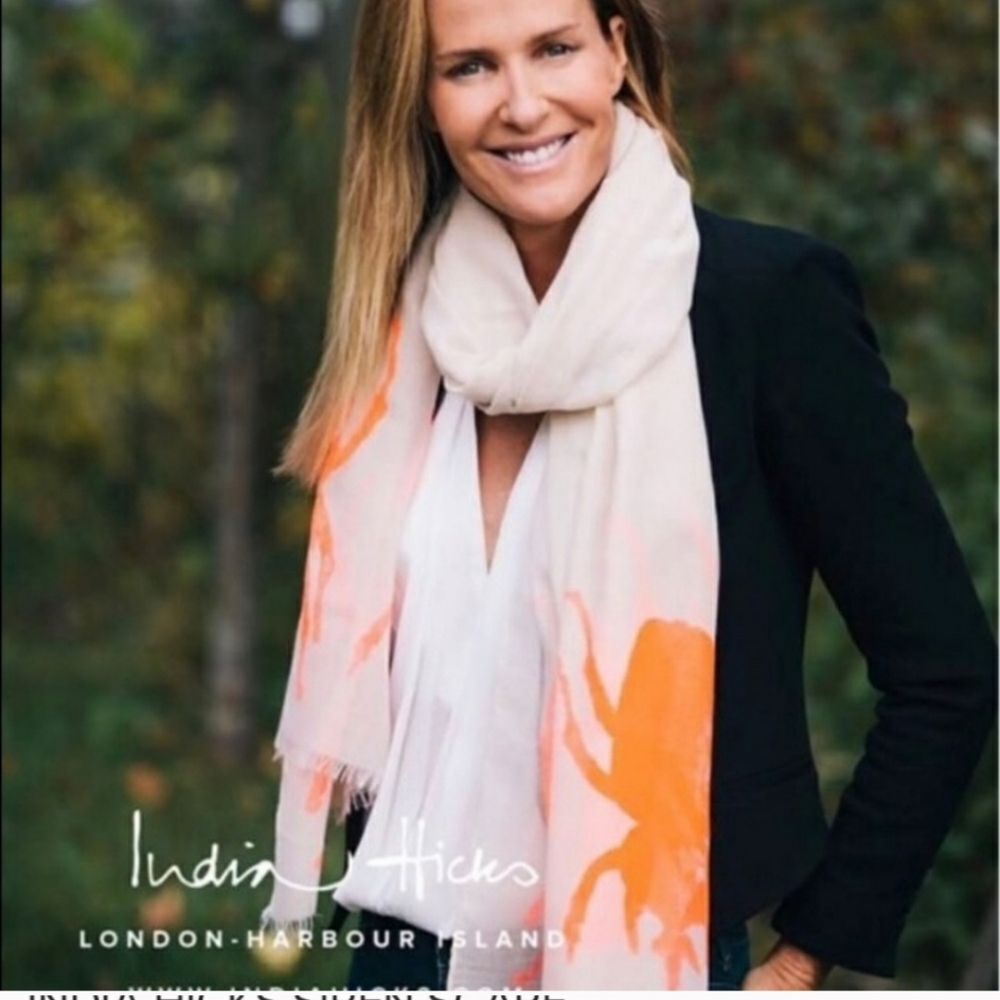 India Hicks The Siren Scarf Stone And Orange Beetle